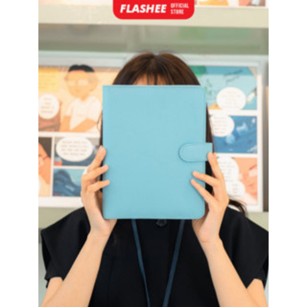 Flashee Binder Kulit Polos Premium A5 20 Ring Cover Buku Agenda Kuliah