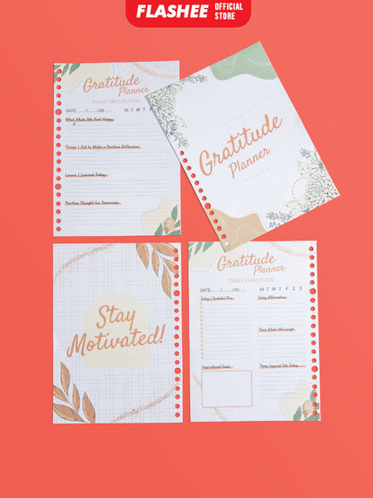 Flashee Loose Leaf Binder Gratitude Planner A5 HVS 100 Gsm Kertas Planner Binder B5 Refill Binder