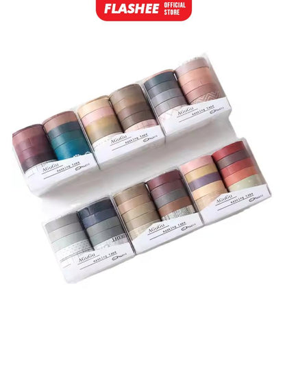 Flashee 10 Rolls Washi Tape Deco Masking Tape Jurnal DIY Scrapbook