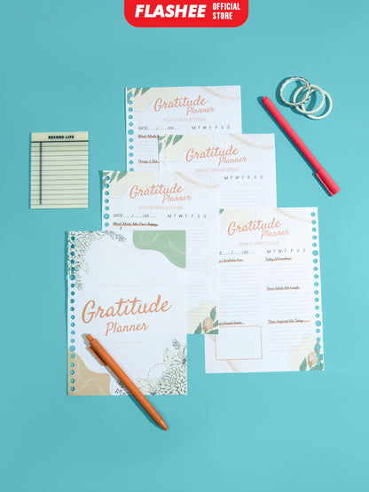 Flashee Loose Leaf Binder Gratitude Planner A5 HVS 100 Gsm Kertas Planner Binder B5 Refill Binder