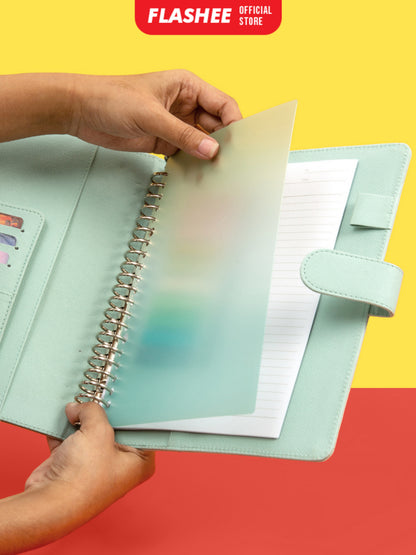 Flashee Cover Sampul loose Leaf Ukuran A4 B5 A5 Cover Binder Warna Transparan Plastik PP Lentur