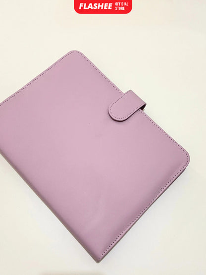 Flashee Binder Kulit Polos Premium A5 20 Ring Cover Buku Agenda Kuliah