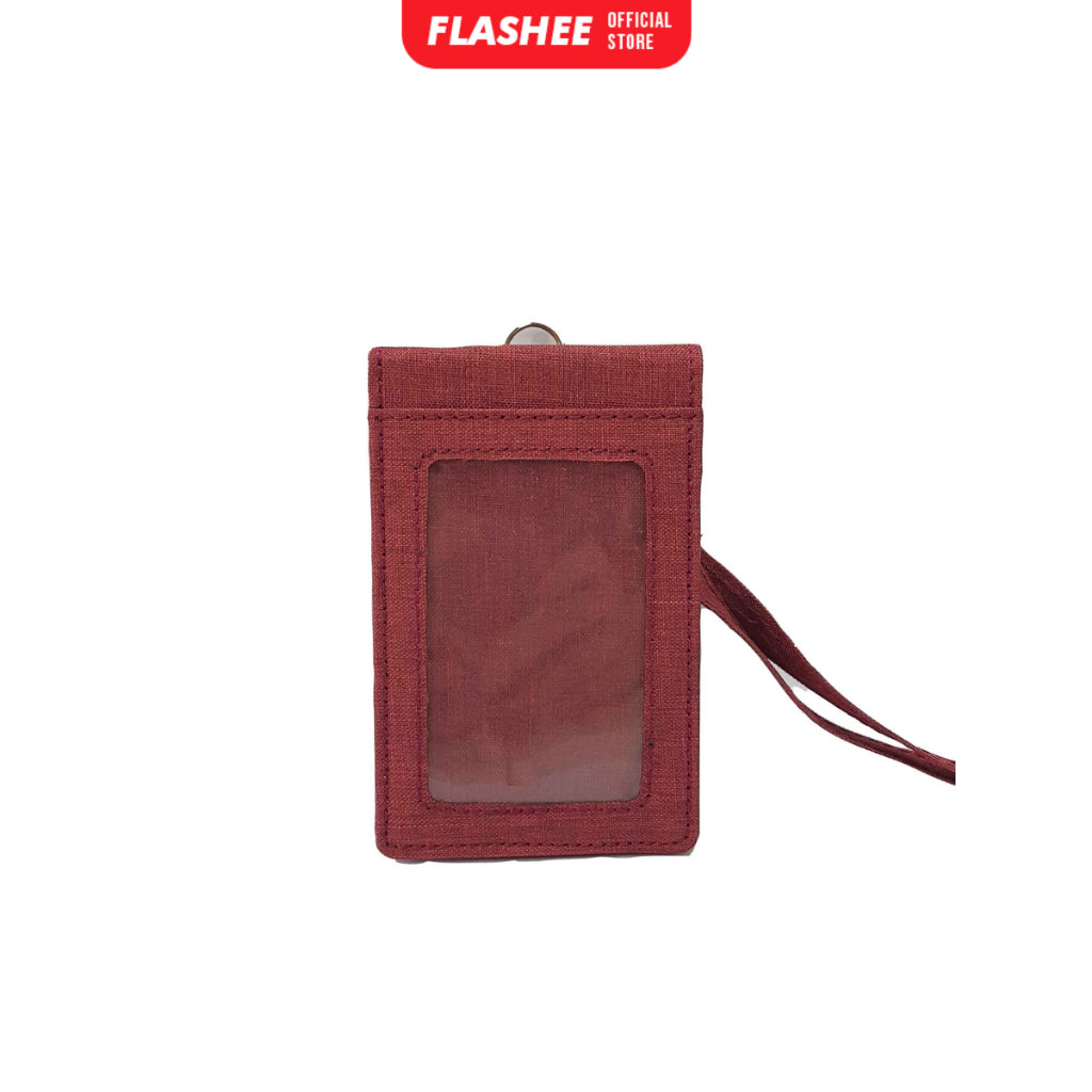 Flashee Lanyard ID Card Holder Brooklyn Name Tag Kancing Dua Sisi Plastik Kain Kanvas