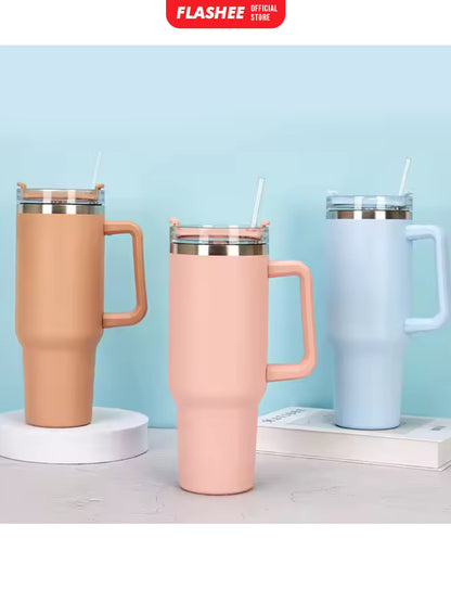 Flashee Botol Minum Anak Aesthetic 1200ML Tumbler Stainless Steel Tahan Dingin Tumbler Stainless