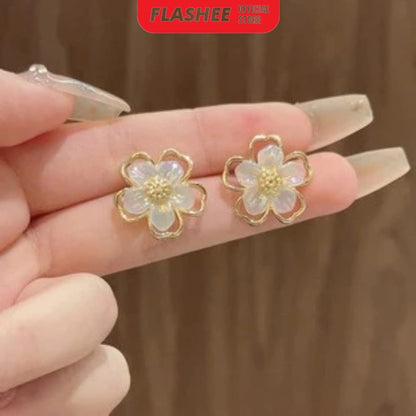 Flashee Anting Ring Wanita Tammara Titanium Gold Silver Simplicity Fashion Korean Anting Stud Earing
