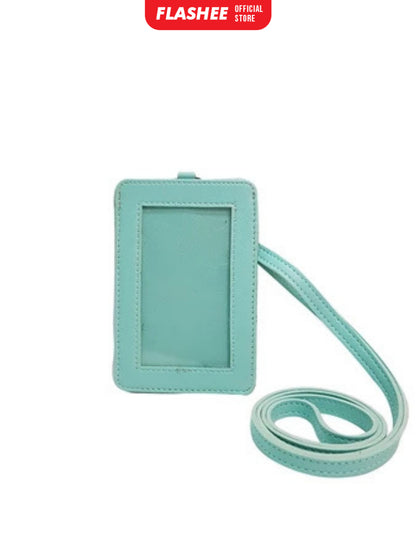 Flashee Name Tag ID Card Holder Kulit Cole Lanyard Termurah Berkualitas PU Leather Lanyard NameTag