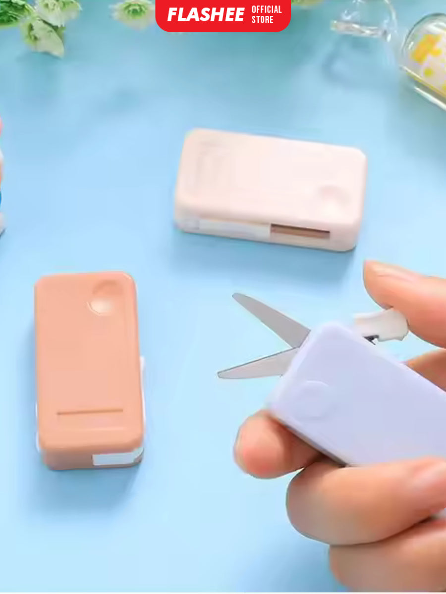 Flashee Cutter Gunting 2 In 1 Portable Pemotong Lucu Gunting Mini Lipat Stainless Steel Pisau Cutter