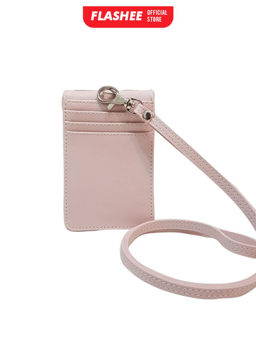 Flashee ID Card Holder Magnet Tabby Lanyard Magnet Name Tag Kulit Termurah Berkualitas PU Leather