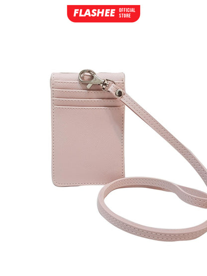 Flashee ID Card Holder Magnet Tabby Lanyard Magnet Name Tag Kulit Termurah Berkualitas PU Leather