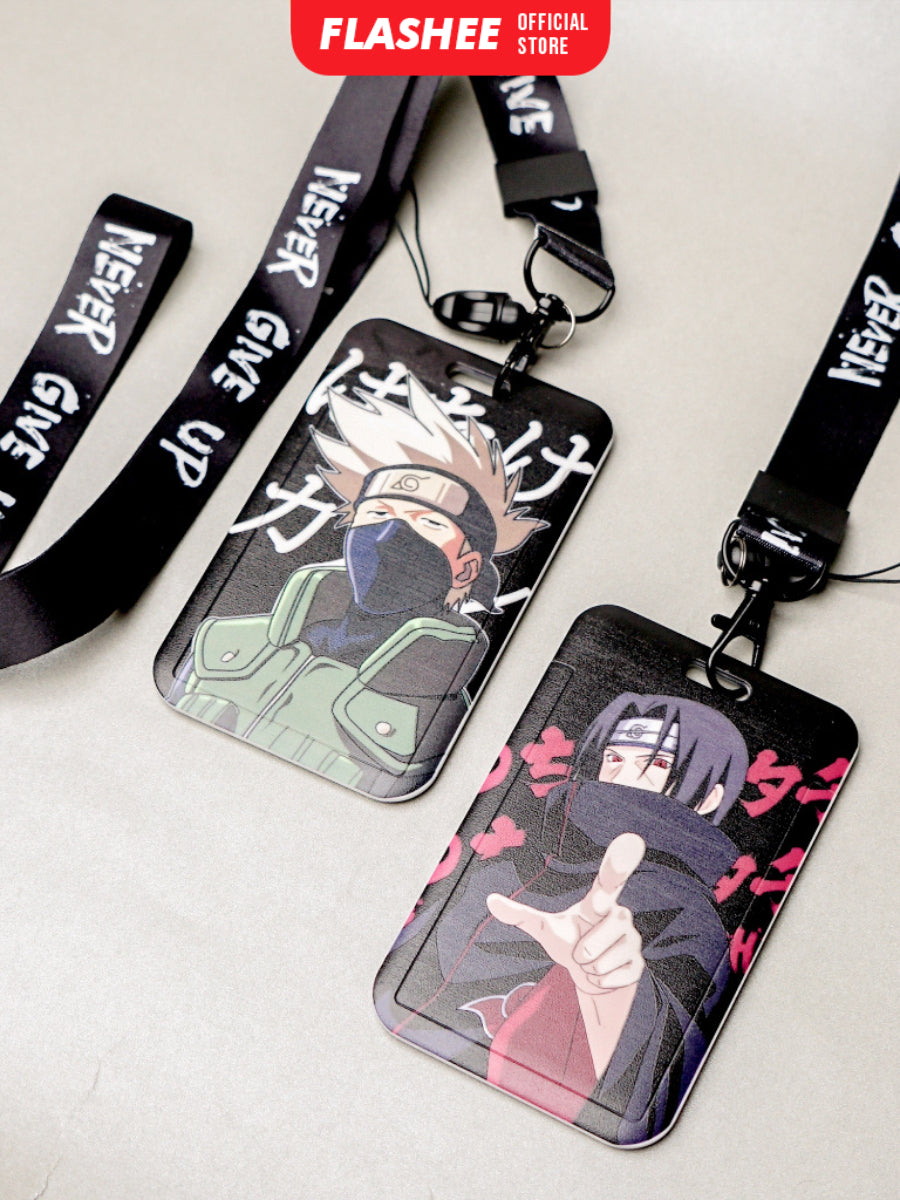 Flashee ID Card Holder Name Tag Anime Lanyard Naruto Tempat Kartu Ukuran ATM Termurah Lanyard