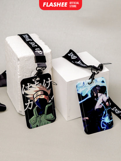 Flashee ID Card Holder Name Tag Anime Lanyard Naruto Tempat Kartu Ukuran ATM Termurah Lanyard