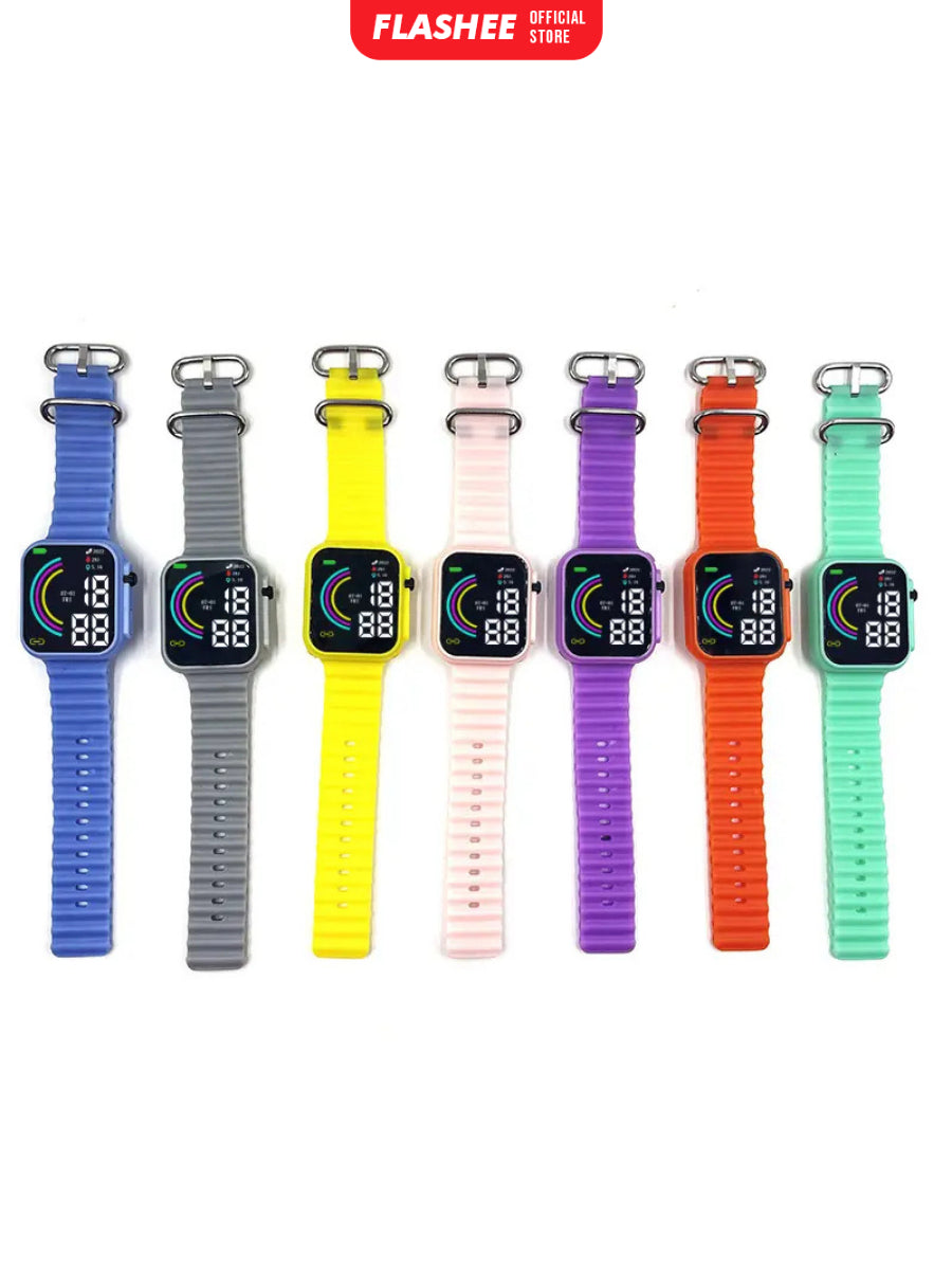 Flashee Jam Tangan Rubber Apple Watch Ultra Jam Tangan Digital Couple
