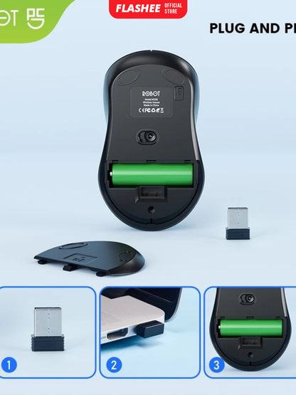 Flashee Mouse Laptop Wireless Robot M206 Mouse Laptop Tanpa Kabel
