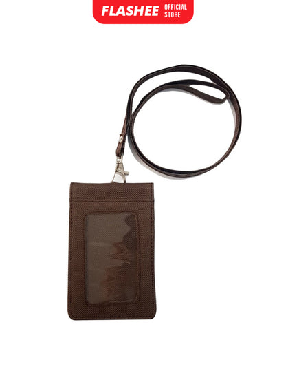 Flashee Lanyard ID Card Holder Brooklyn Name Tag Kancing Dua Sisi Plastik Kain Kanvas