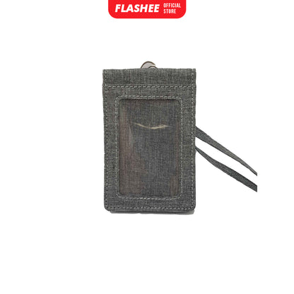 Flashee Lanyard ID Card Holder Brooklyn Name Tag Kancing Dua Sisi Plastik Kain Kanvas