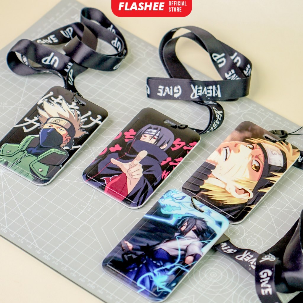 Flashee ID Card Holder Name Tag Anime Lanyard Naruto Tempat Kartu Ukuran ATM Termurah Lanyard