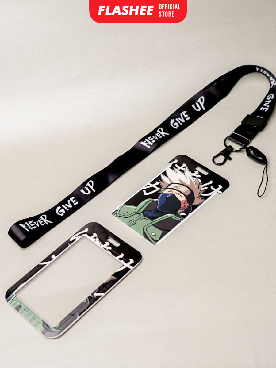 Flashee ID Card Holder Name Tag Anime Lanyard Naruto Tempat Kartu Ukuran ATM Termurah Lanyard