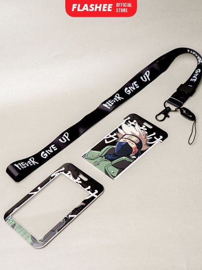 Flashee ID Card Holder Name Tag Anime Lanyard Naruto Tempat Kartu Ukuran ATM Termurah Lanyard