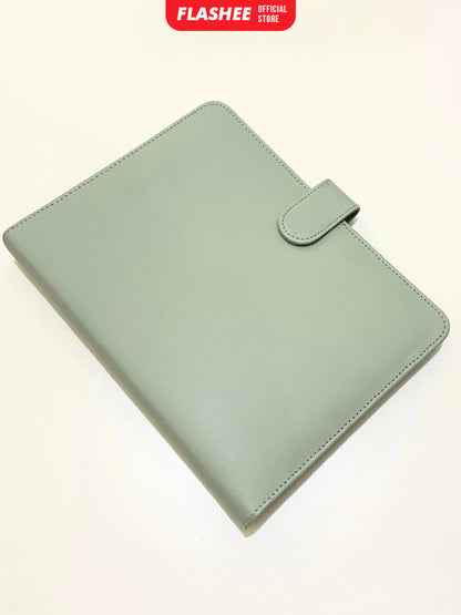 Flashee Binder Kulit Polos Premium A5 20 Ring Cover Buku Agenda Kuliah