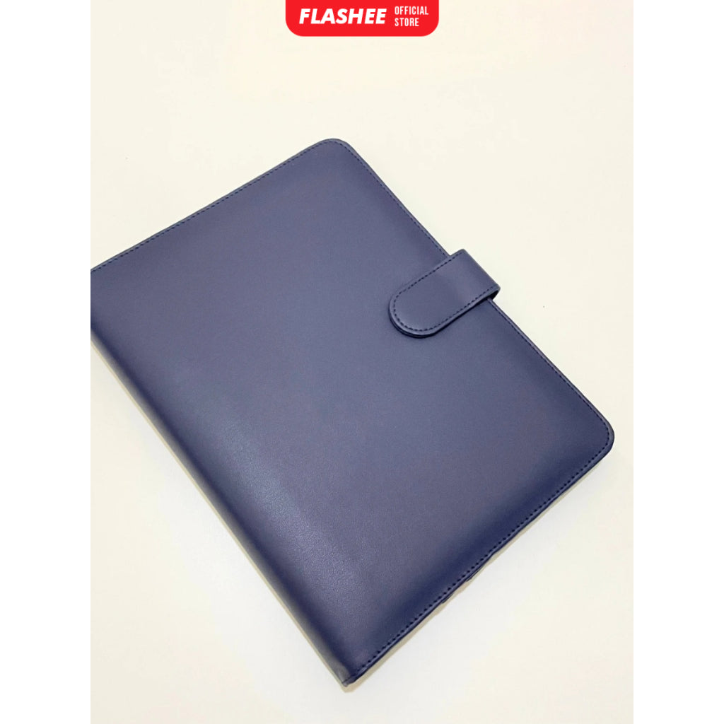 Flashee Binder Kulit Polos Premium A5 20 Ring Cover Buku Agenda Kuliah