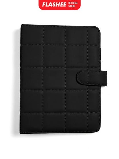 Flashee Binder Polos Eksklusif A5 Puffy 20 Ring Buku Agenda Kulit Sintetis PU Leather Binder Polos