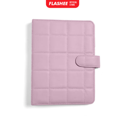 Flashee Binder Polos Eksklusif A5 Puffy 20 Ring Buku Agenda Kulit Sintetis PU Leather Binder Polos