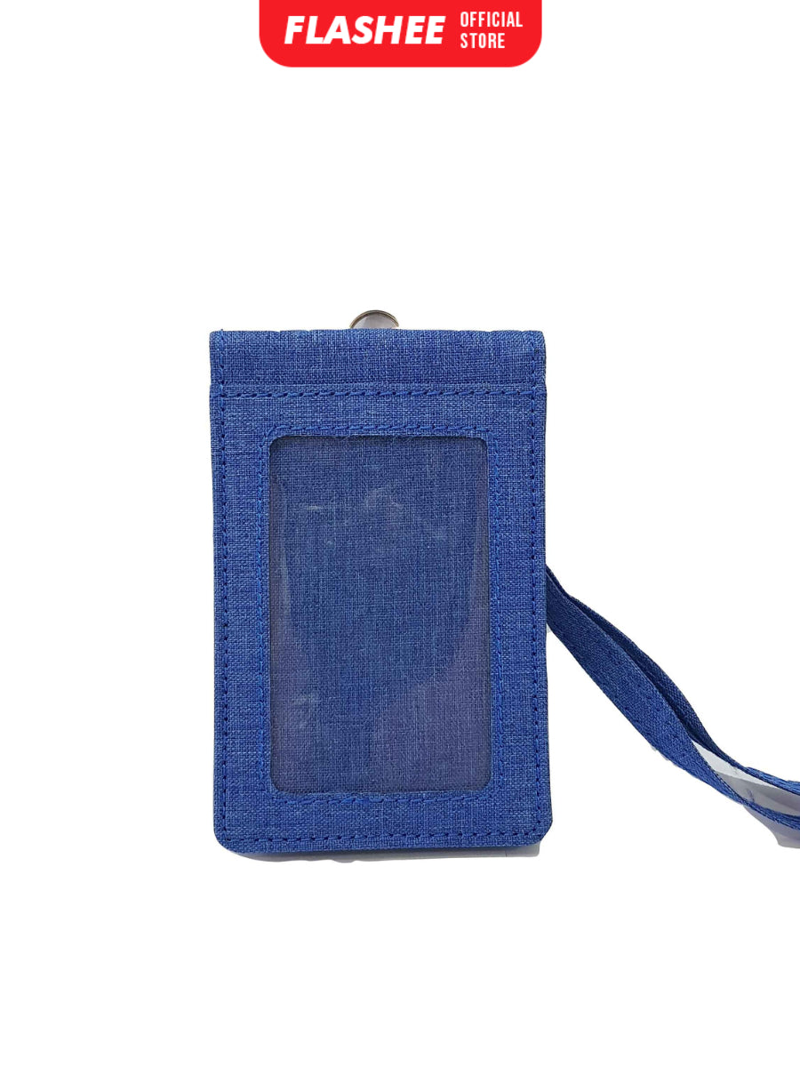Flashee Lanyard ID Card Holder Brooklyn Name Tag Kancing Dua Sisi Plastik Kain Kanvas