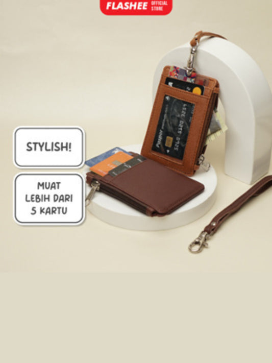 Flashee ID Card Holder Resleting Name Tag Seleting Taylor Lanyard Risleting Kulit Sintetis v2