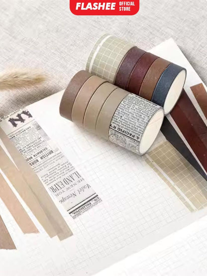 Flashee 10 Rolls Washi Tape Deco Masking Tape Jurnal DIY Scrapbook