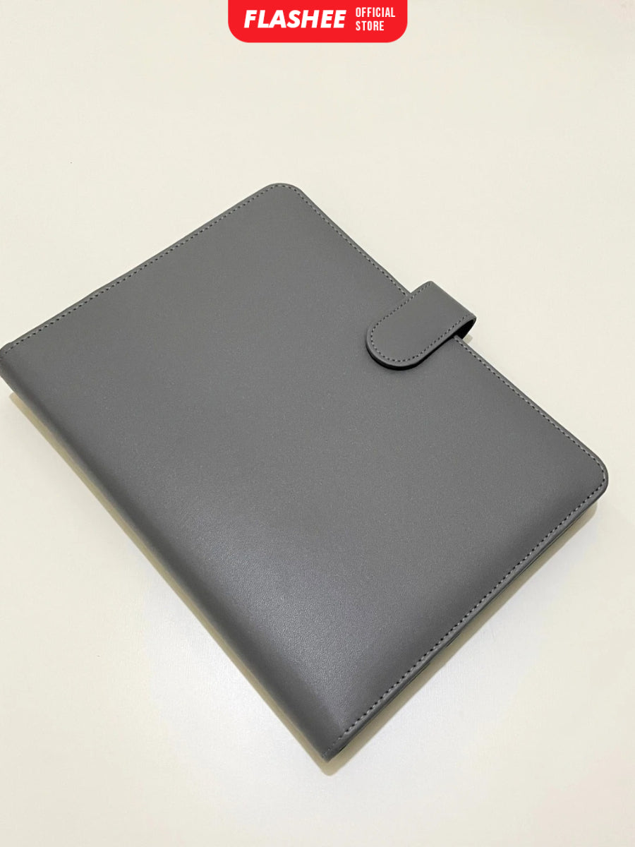 Flashee Binder Kulit Polos Premium A5 20 Ring Cover Buku Agenda Kuliah