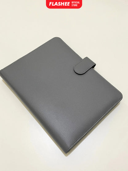 Flashee Binder Kulit Polos Premium A5 20 Ring Cover Buku Agenda Kuliah