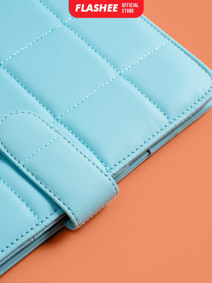 Flashee Binder Polos Eksklusif A5 Puffy 20 Ring Buku Agenda Kulit Sintetis PU Leather Binder Polos