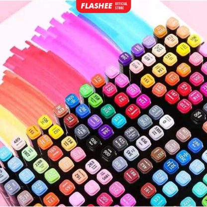 Flashee Spidol Warna Warni 1 Set Sketch Marker 2 Tip Touch Marker 24/48 Warna