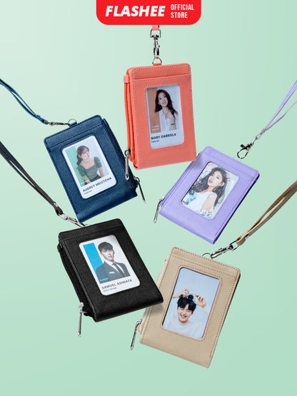 Flashee ID Card Lanyard Wallet Name Tag Hazel Lanyard Dompet Lipat Lanyard ID Card