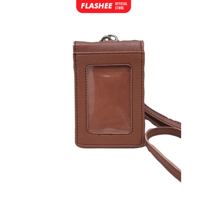 Flashee ID Card Holder Magnet Tabby Lanyard Magnet Name Tag Kulit Termurah Berkualitas PU Leather