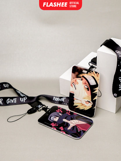 Flashee ID Card Holder Name Tag Anime Lanyard Naruto Tempat Kartu Ukuran ATM Termurah Lanyard