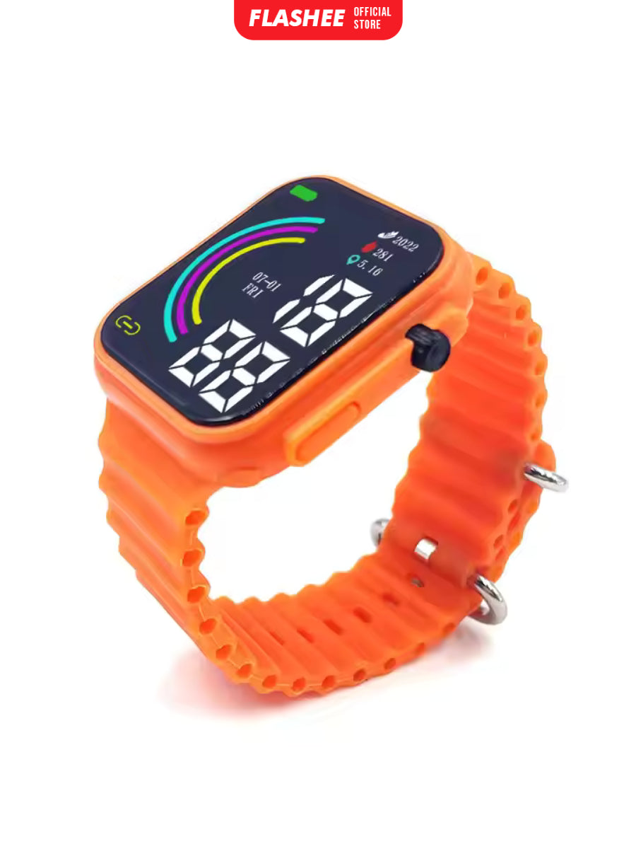 Flashee Jam Tangan Rubber Apple Watch Ultra Jam Tangan Digital Couple
