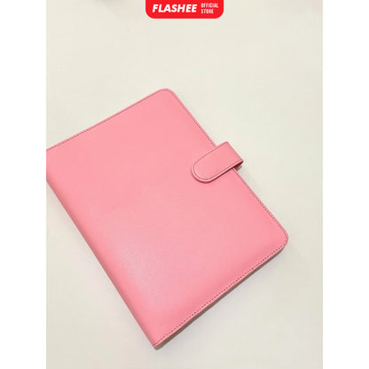 Flashee Binder Kulit Polos Premium A5 20 Ring Cover Buku Agenda Kuliah