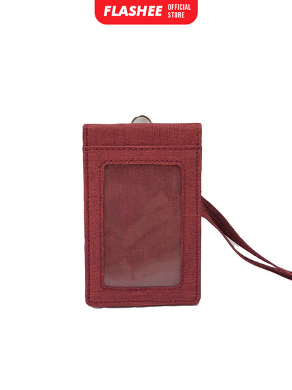 Flashee Lanyard ID Card Holder Brooklyn Name Tag Kancing Dua Sisi Plastik Kain Kanvas
