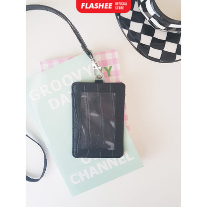 Flashee Name Tag Nayra Lanyard Croco ID Card Holder Crocodile Kulit Lanyard Berkualitas PU Leather