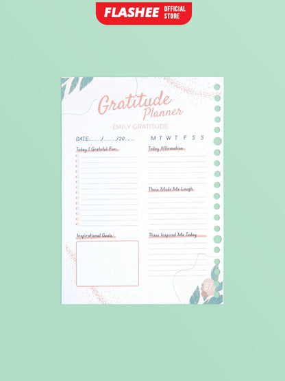 Flashee Loose Leaf Binder Gratitude Planner A5 HVS 100 Gsm Kertas Planner Binder B5 Refill Binder