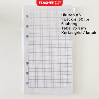 Loose Leaf A6 Isi Kertas Binder  File A6 Ring Grid