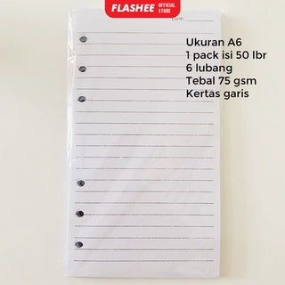 Loose Leaf A6 Isi Kertas Binder  File A6 Ring Garis