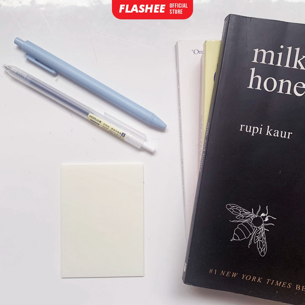 Flashee Sticky Notes Transparan Anti Air Memo Bening Permukaan Halus Sticky Notes Pembatas