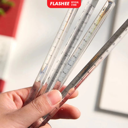 Flashee Penggaris Transparan Triangular Penggaris Aklirik Transparan Segitiga Ruler Aesthetic