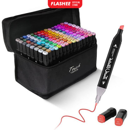 Flashee Spidol Warna Warni 1 Set Sketch Marker 2 Tip Touch Marker 24/48 Warna