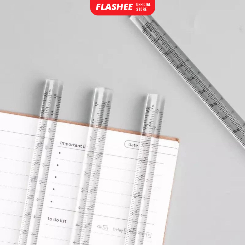 Flashee Penggaris Transparan Triangular Penggaris Aklirik Transparan Segitiga Ruler Aesthetic