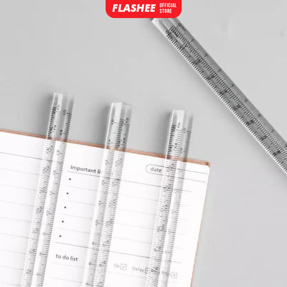 Flashee Penggaris Transparan Triangular Penggaris Aklirik Transparan Segitiga Ruler Aesthetic