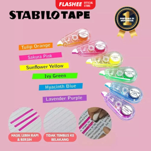 Flashee Highlighter Stabilo Tip Ex Penanda Warna Tulisan Highliter Lucu Journal Marker