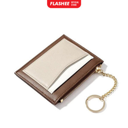 Flashee Dompet Kartu Wanita Uang Mini Card Holder Dompet Kartu Resleting